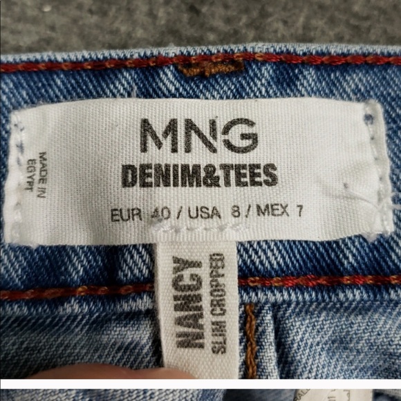 Mango Nancy Slim Distressed Patchwork Ripped Jeans - Picture 6 of 7